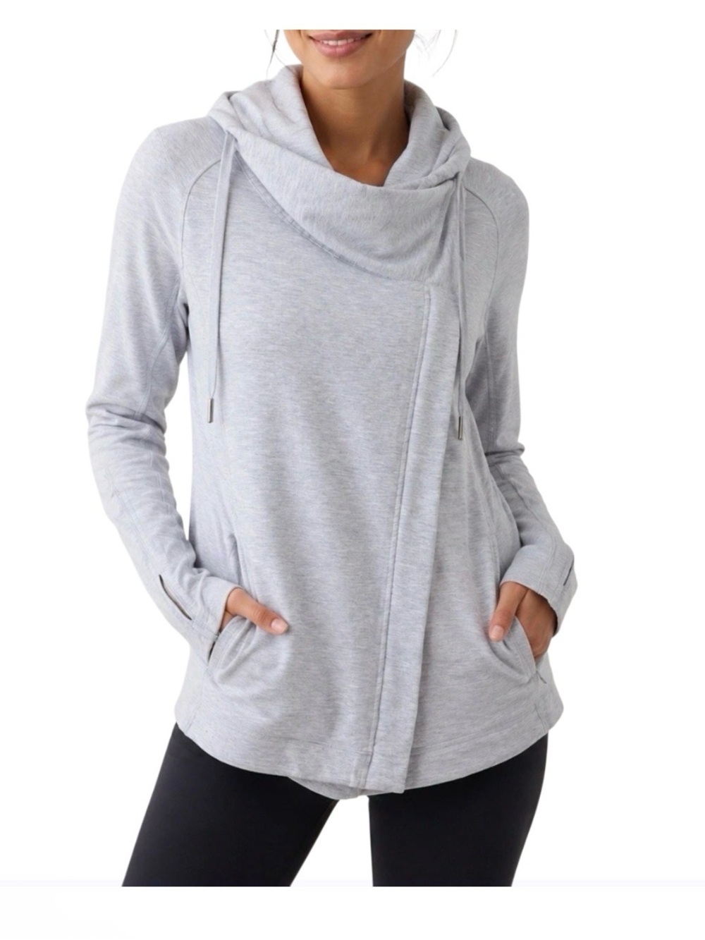 Lululemon Coast Easy Wrap Jacket Heathered Core Ultra Light Gray Size 6